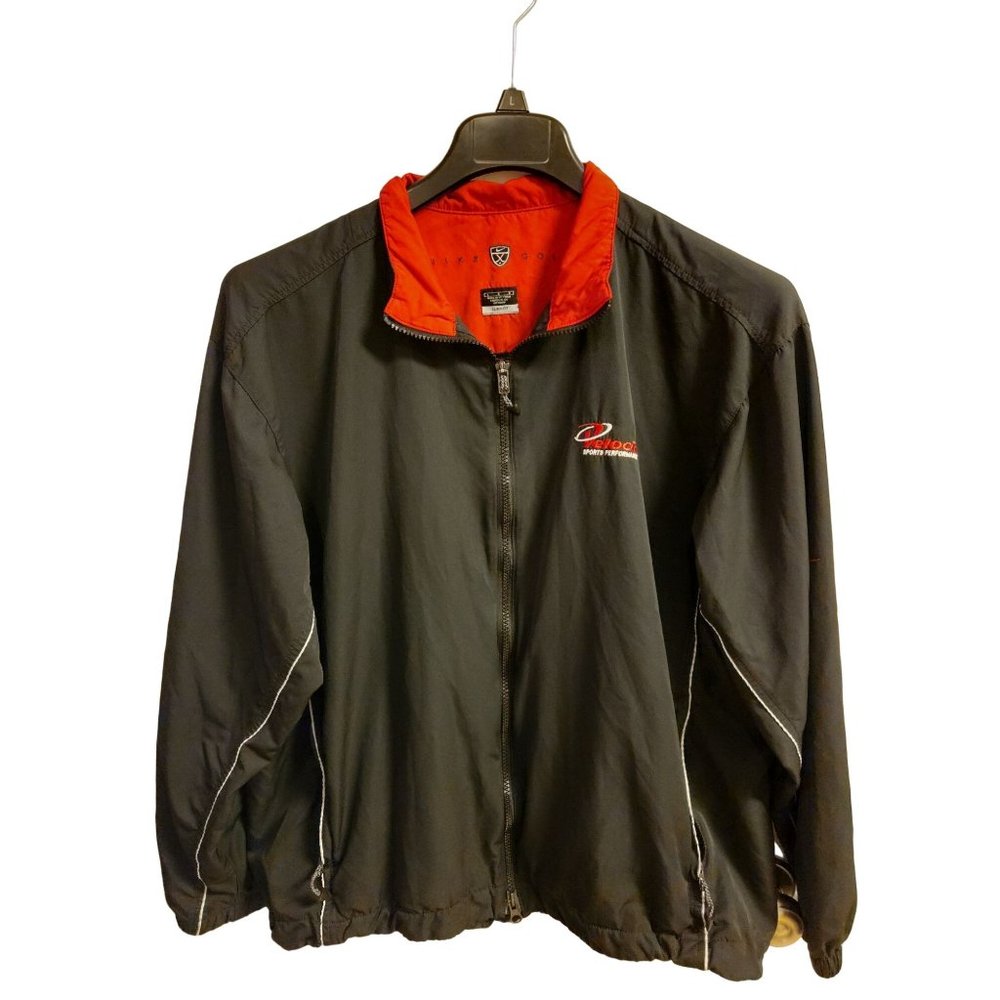 Men's Nike Golf Velocity Sports Performance Jacket Sz Lg Zip Blk Red EUC